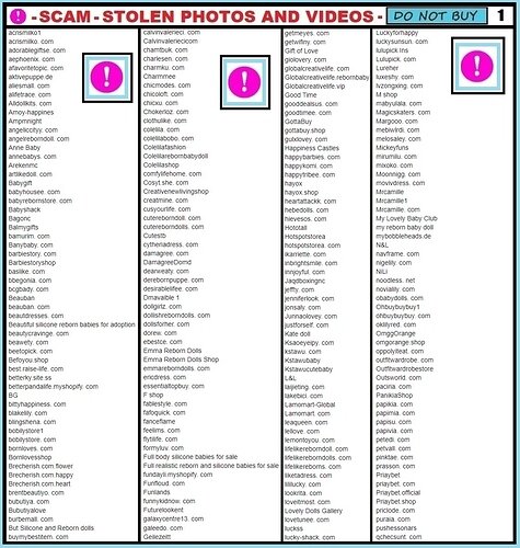 SCAM LIST 1