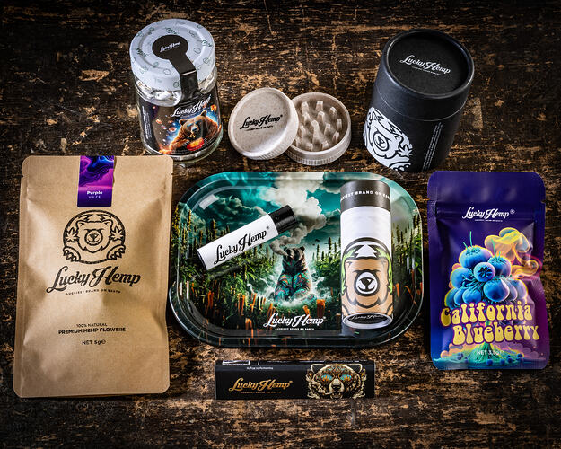 lucky hemp produkte auf tisch