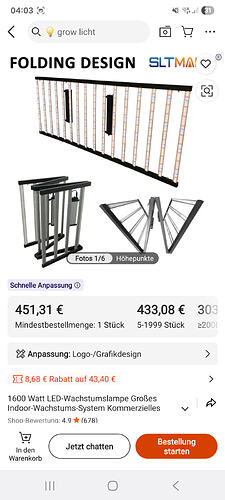 Ein Bild einer faltbaren LED-Wachstumslampe mit der Aufschrift "FOLDING DESIGN" und "SLTMAI".