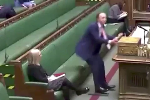 Sitting Matt Hancock GIF by GIPHY News