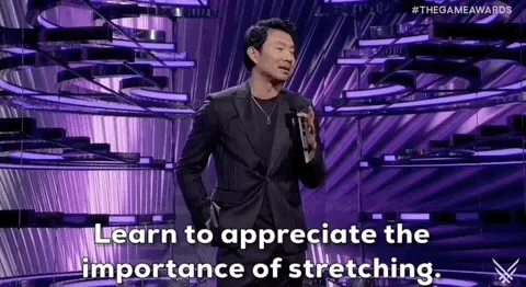 Stretching Simu Liu GIF by The Game Awards