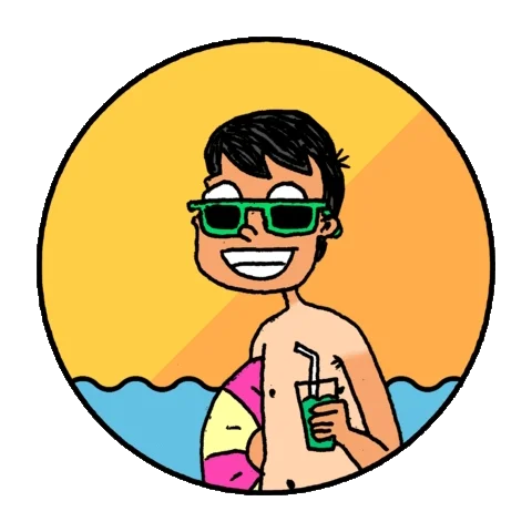 summer beach Sticker by ne.comics