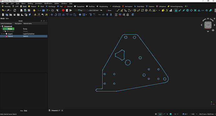 Click on Sketch and drag onto (into) Body