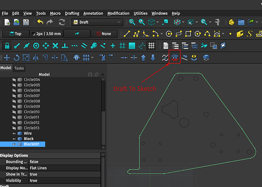The Draft To Sketch tool