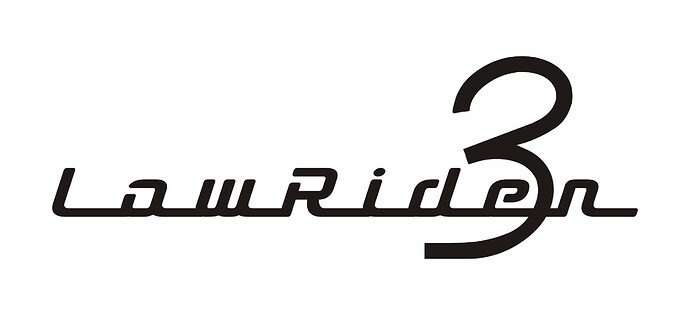 LowRider v3 Nameplate (PH-3), welded slender 3, stencilized for through-cuts with no islands