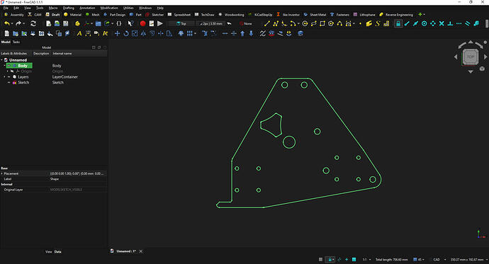 Sketch created in Model Tree