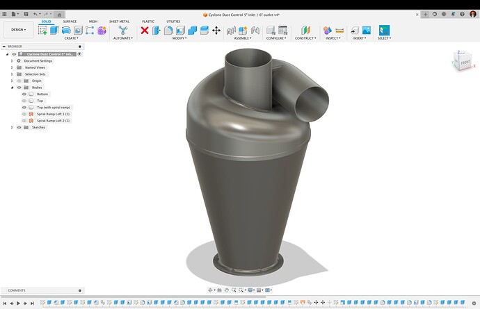 Cyclonic Dust Separator, 5" Inlet and 6" Outlet - Screenshot 2024-02-06 at 7.05.51 AM