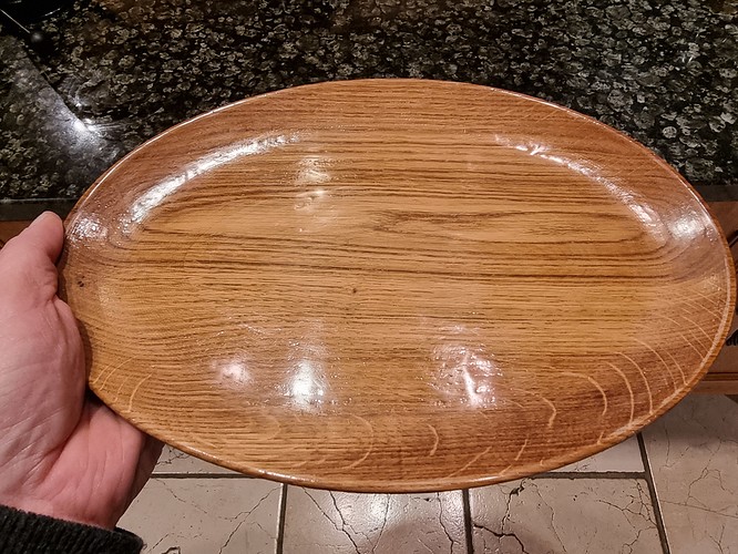 Oak plate for Mom, superglue finish