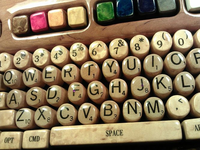 Wooden Keyboard closeup