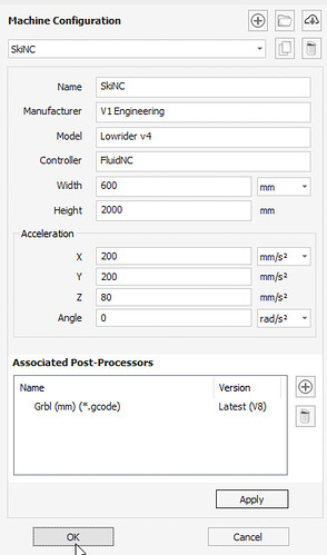 VCarve Settings