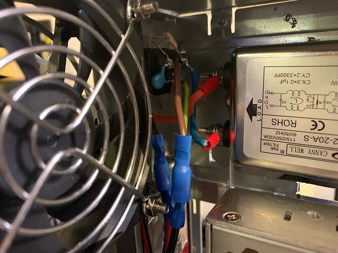 10.Plasma Control box (INSIDE) fan, power in, EMI (came with sitcker on backwards!) IMG_2974