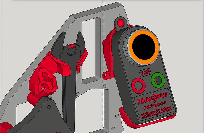 Cradle for FluidNC Dial Pendant on LR3 YZ plate (v1.2) 16 - Cradle placement - Screenshot 2024-01-22 at 3.15.17 AM