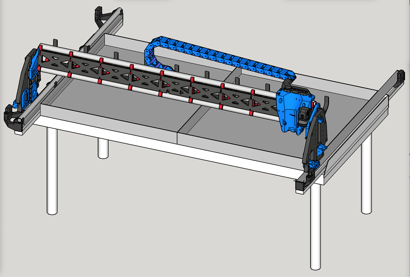 LowRider v3 plasma CNC Drag Chain Mount revised for large 20x40 drag