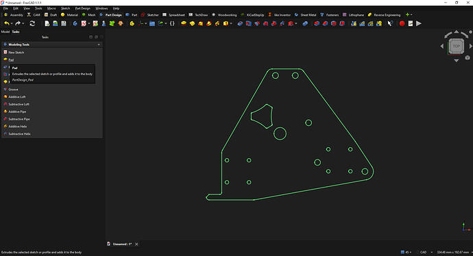 Pad (Extrude) the Sketch