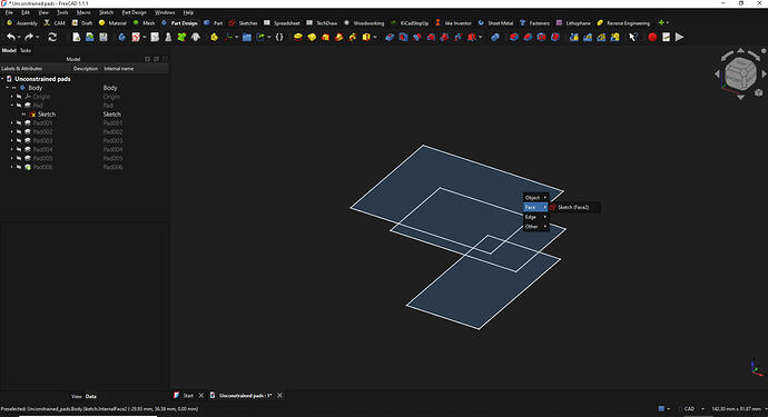 Selectingarea to pad