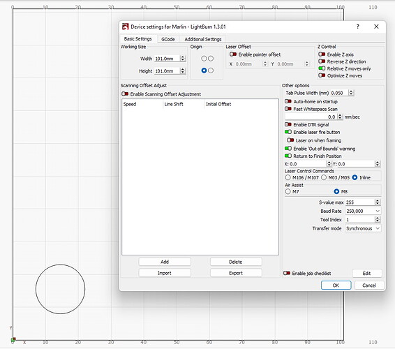 Gcode Start/End issue - LightBurn Software Questions - LightBurn