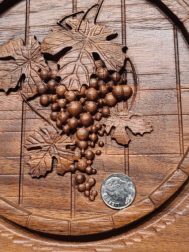 Grapes carving small with dime