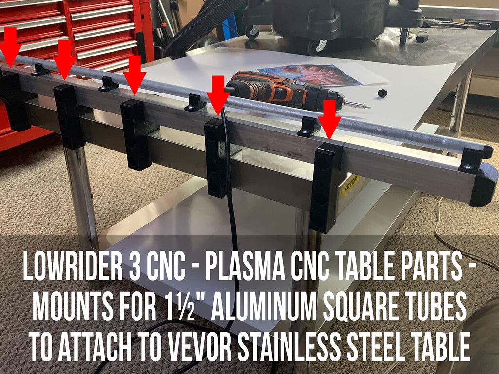 LowRider 3 CNC Plasma CNC table parts Mounts for 1.5in aluminum