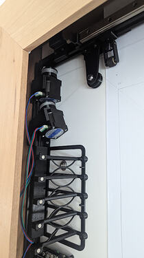 Axis steppers and left pulley