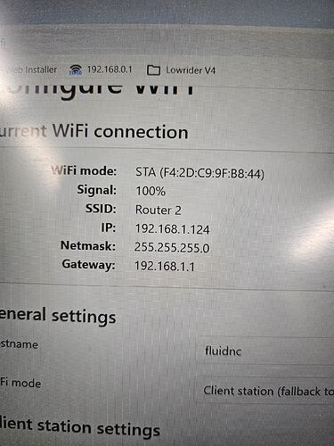 Fluidnc Wifi Setup page.