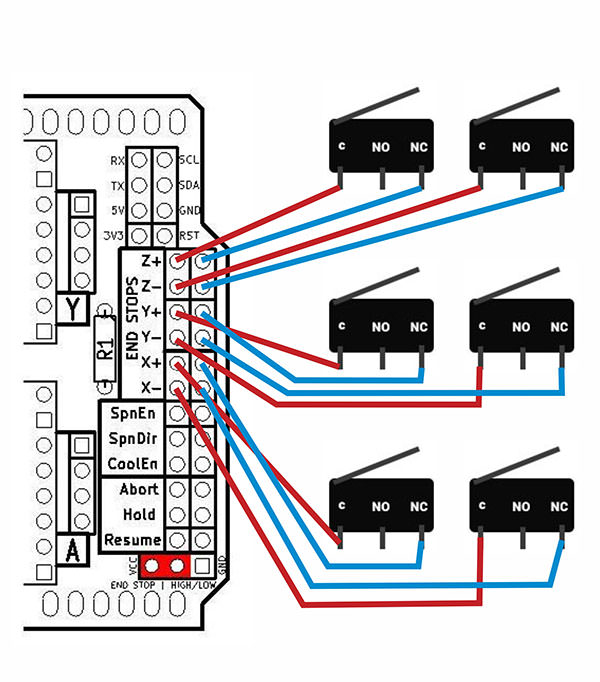 Endstop Switch Advice V1, Limit Switch Wiring Diagram Arduino