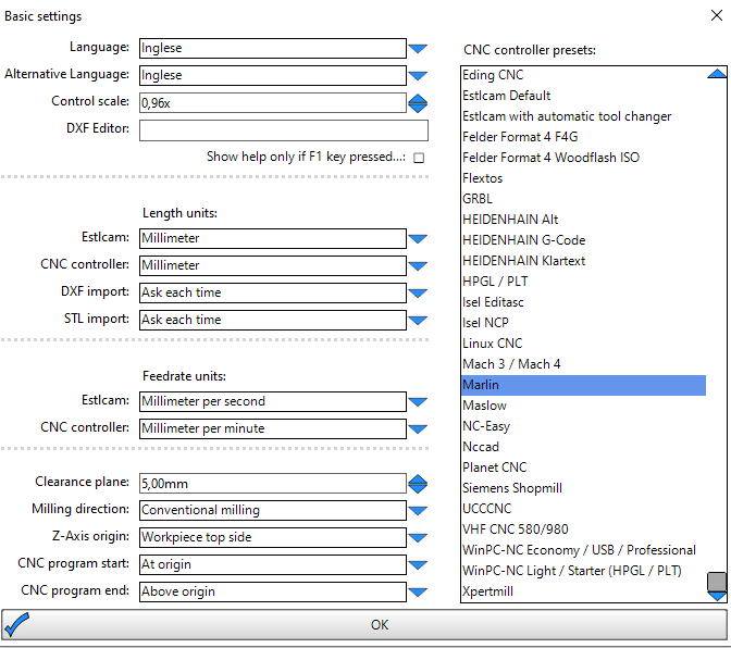 basic settings