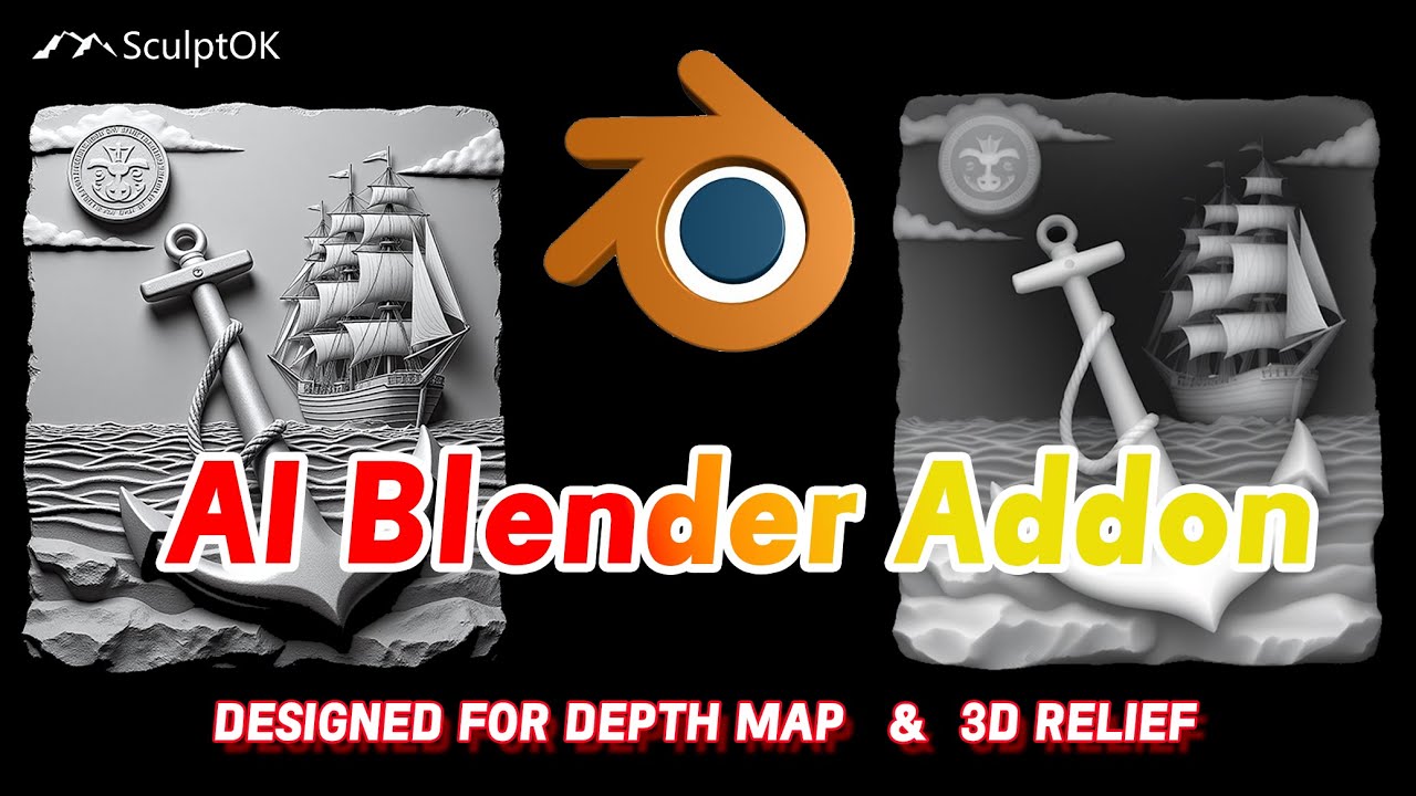 Sculptok Blender Addon,leashing AI for Crazy Engraving Tricks
