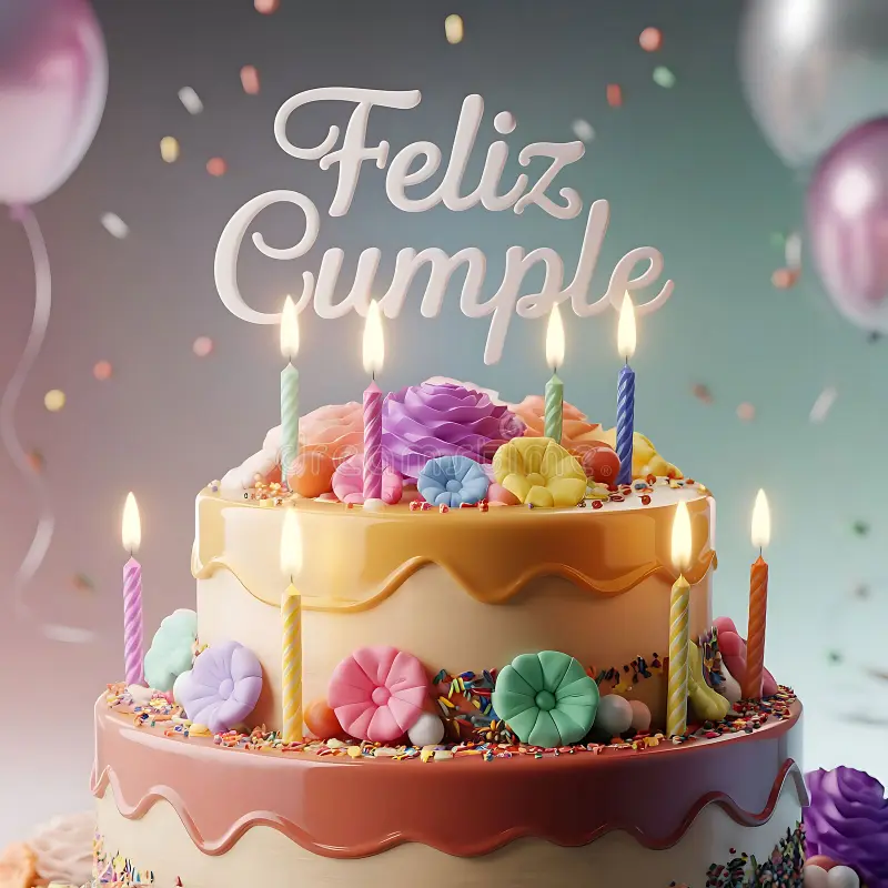 feliz-cumple-cumpleanos-sign-means-happy-birthday-spanish-language-calligraphy-party-celebration-gift-cake-candle-400712075